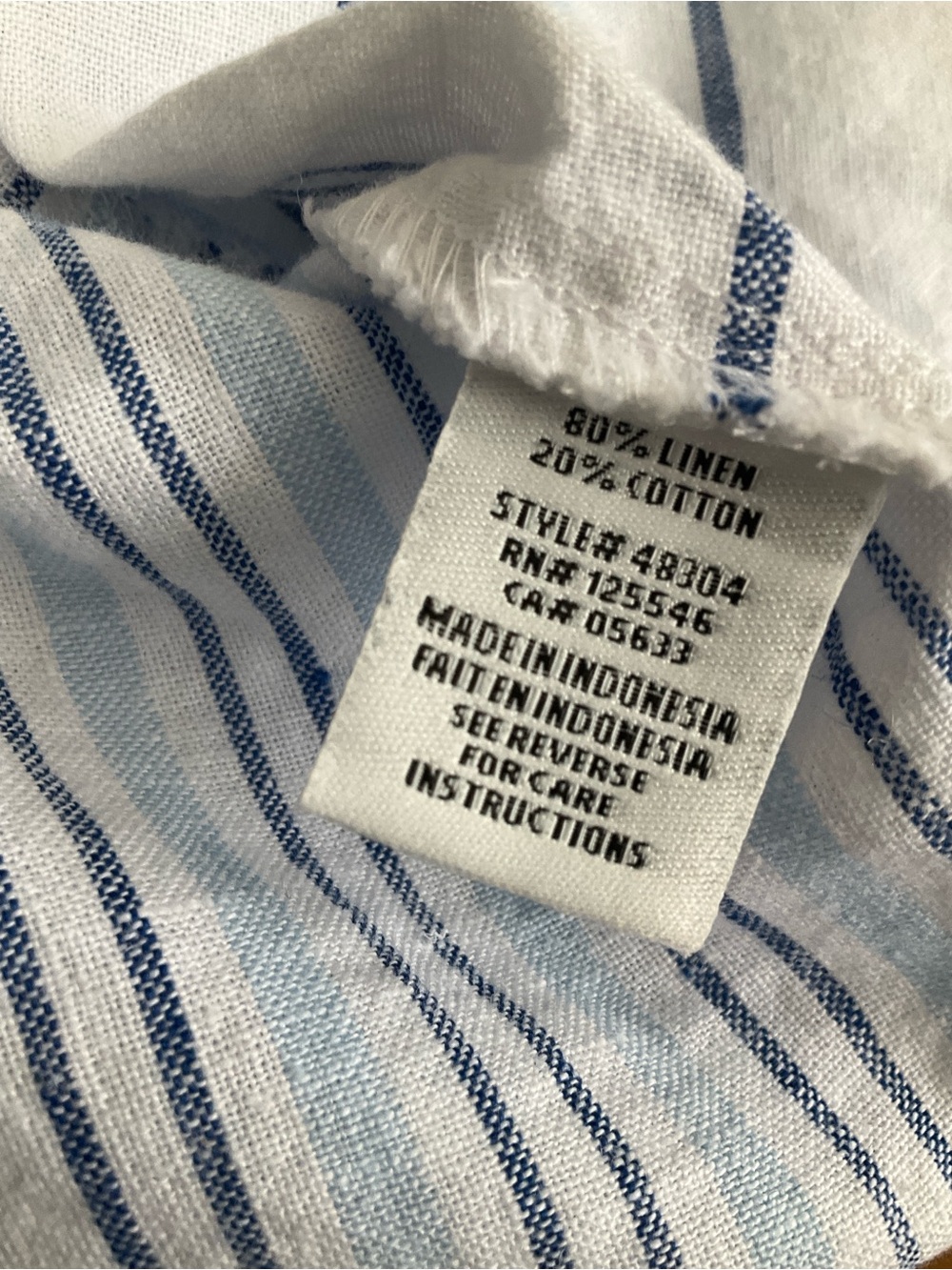 Habitat Striped Tunic Top White Blue Lagenlook Large - Picture 13 of 14